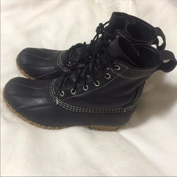 ❤️RARE Size 7/8 ShearlingFUR* LL BEAN BOOTS black ll bean L.L.Bean duck boot 8” - Picture 7 of 14